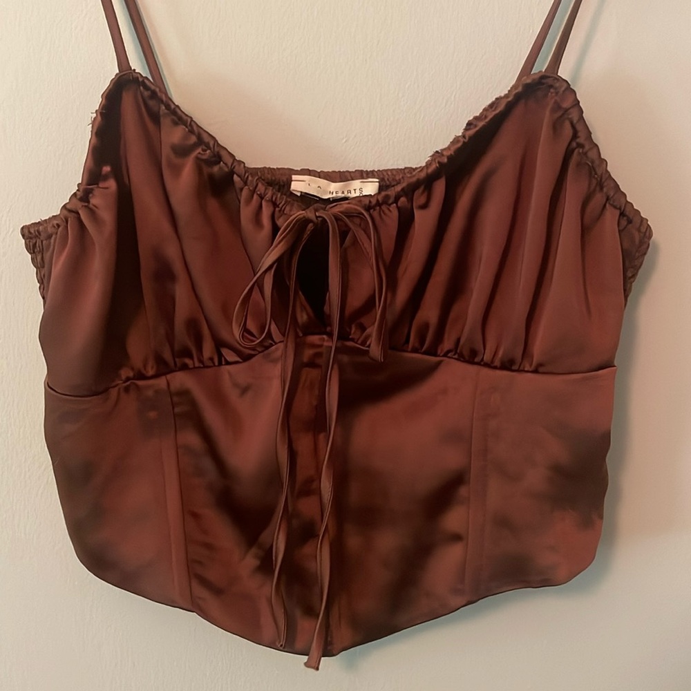 Brown Satin Tank